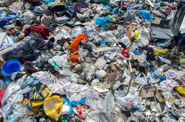 A dirty unclean large pile of trash