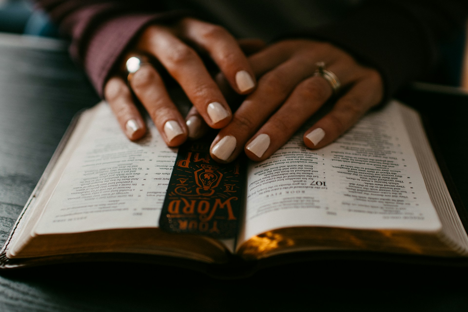 Woman studying her Bible