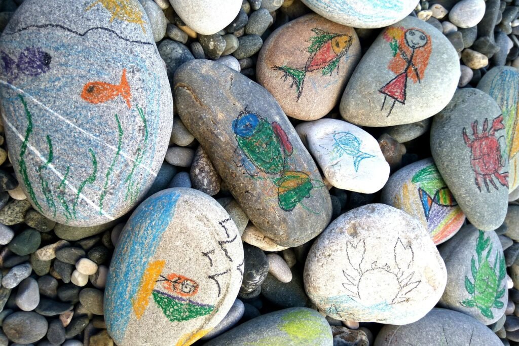 Drawn on rock art created by my kids
